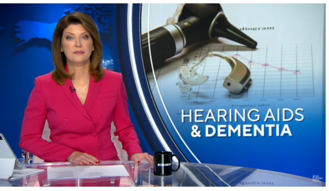 CBS News anchor Norah O'Donnell behind the anchor desk on a CBS Nightly News broadcast